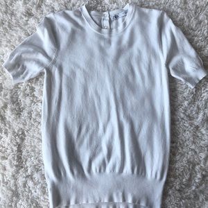 White Zara short sleeved sweater